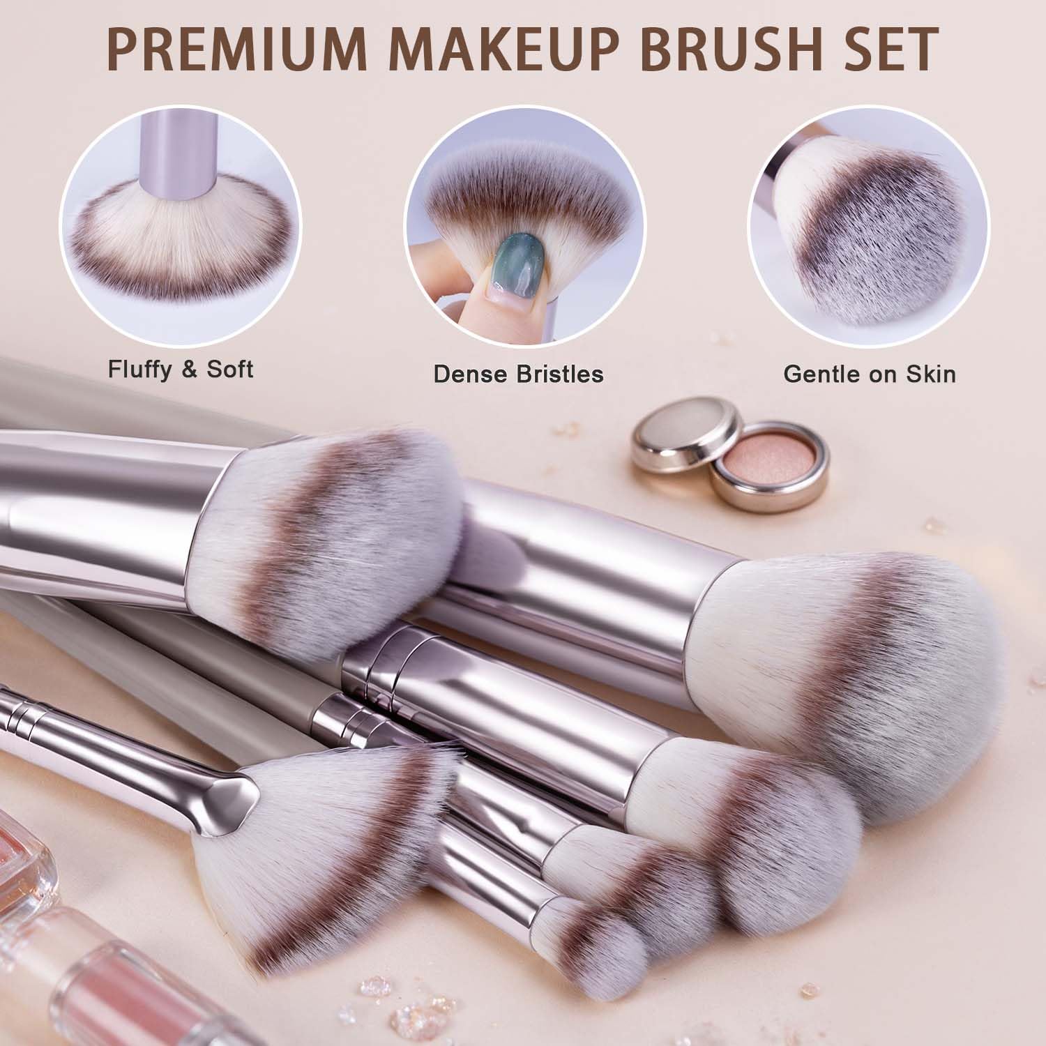 HGHDBT eye brush collection arranged to show blending precision and variety