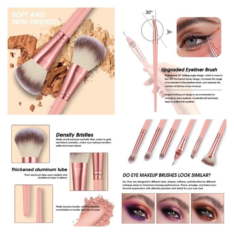 HGHDBT arrangement of eye brushes, variety for blending and lining
