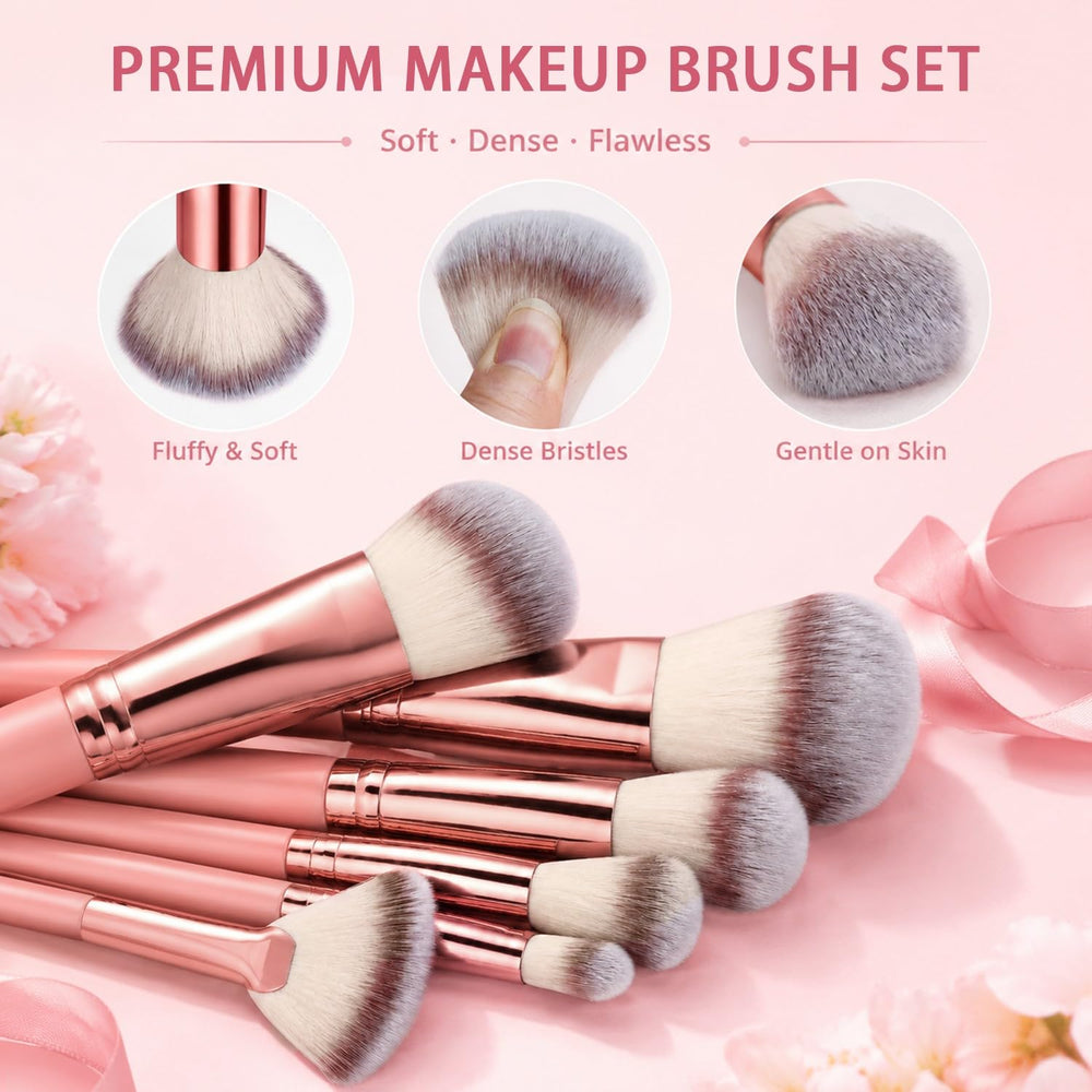 HGHDBT face brushes arranged by size, selection for base and contour