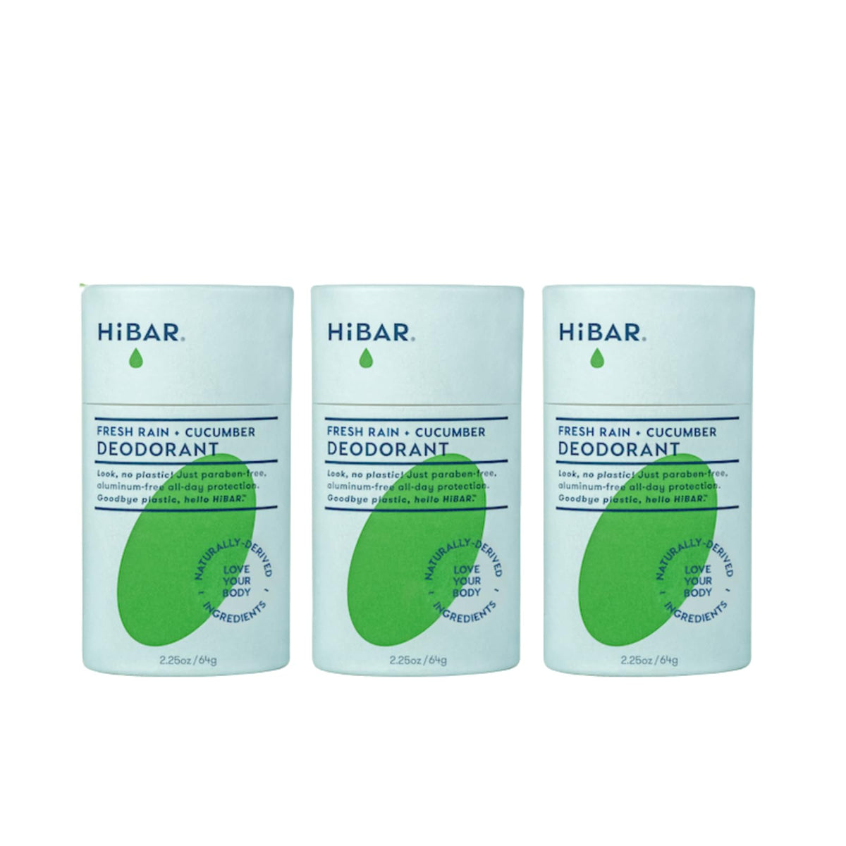 HIBAR front packaging showing Fresh Rain & Cucumber for plastic-free benefit