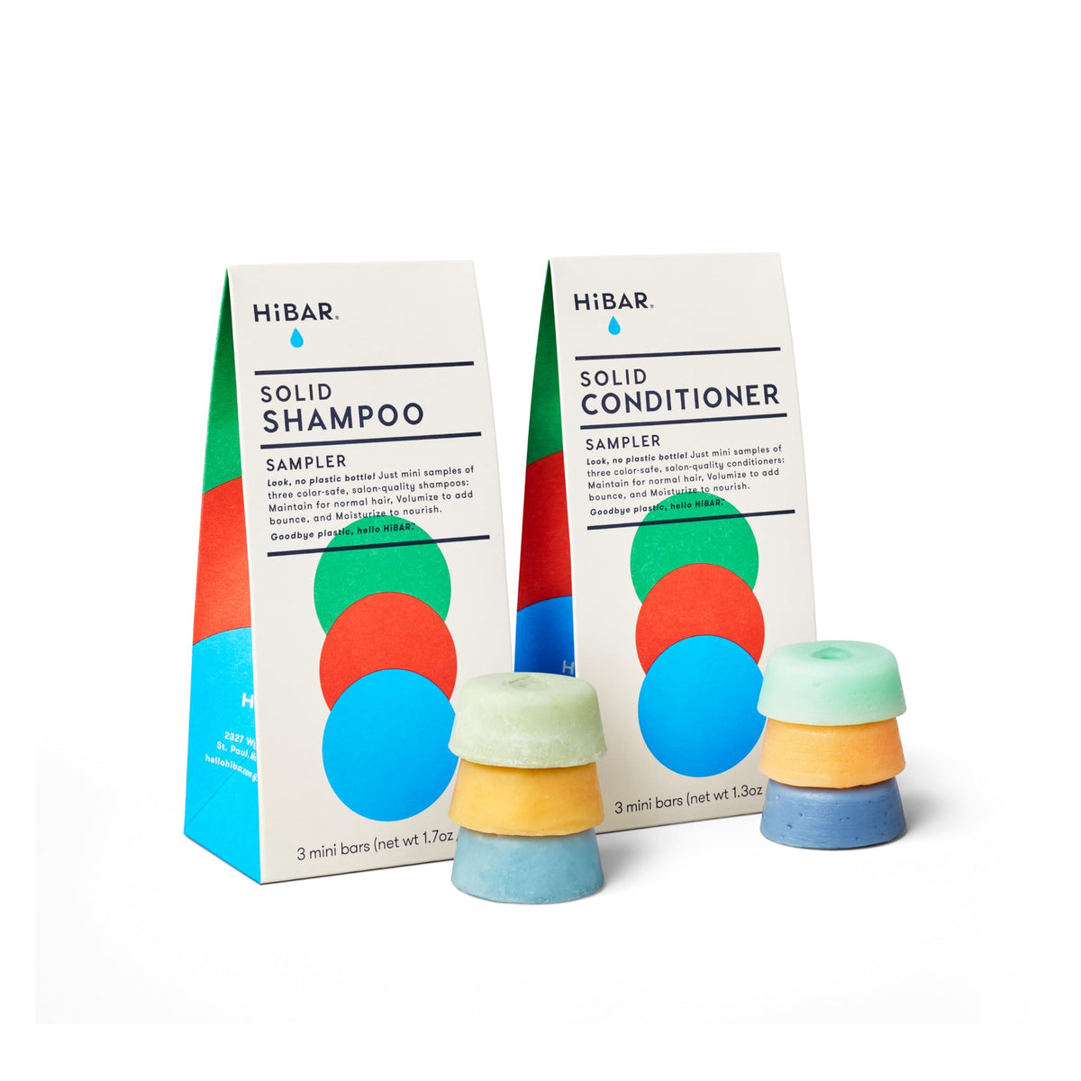 HiBAR front packaging showing three mini bars and plastic-free box benefit