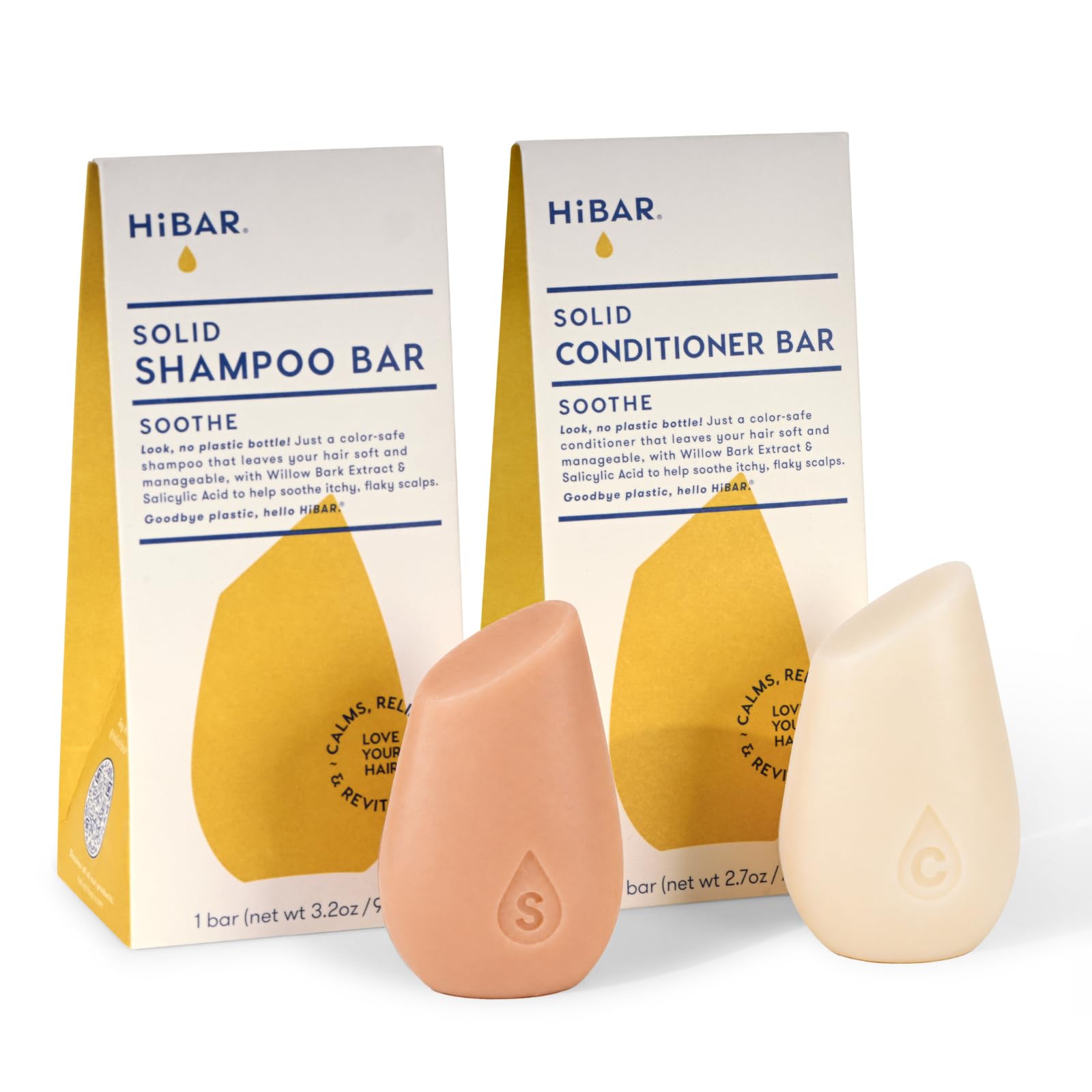 HIBAR soothe front packaging showing plastic-free boxes and product benefits