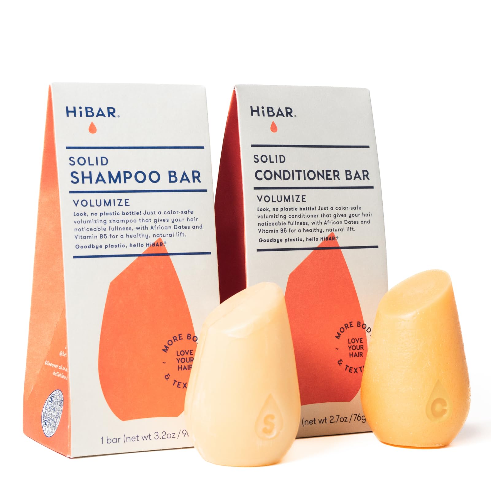 HiBAR front packaging showing volumize set and eco benefit