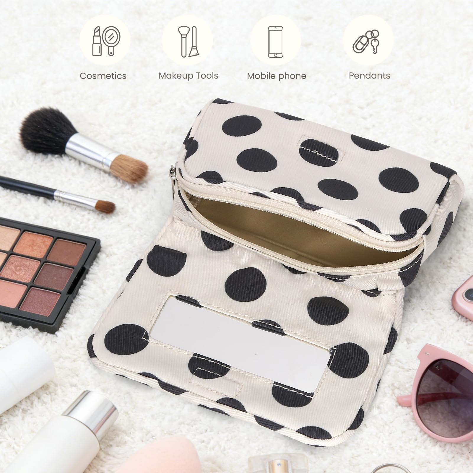 Hibilog open with makeup inside showing organized storage benefit