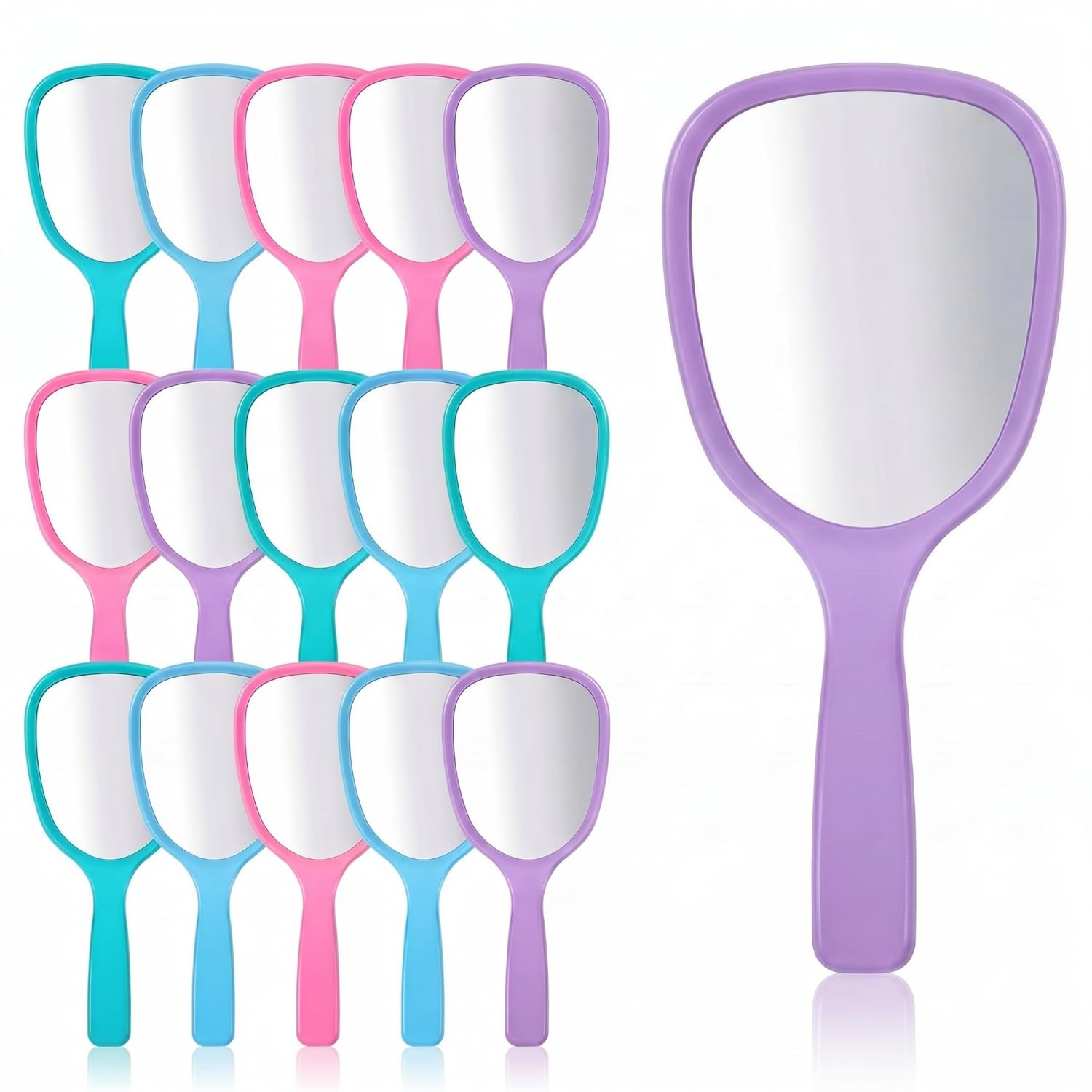Hicarer front pack view showing colorful handheld mirrors and value pack benefit