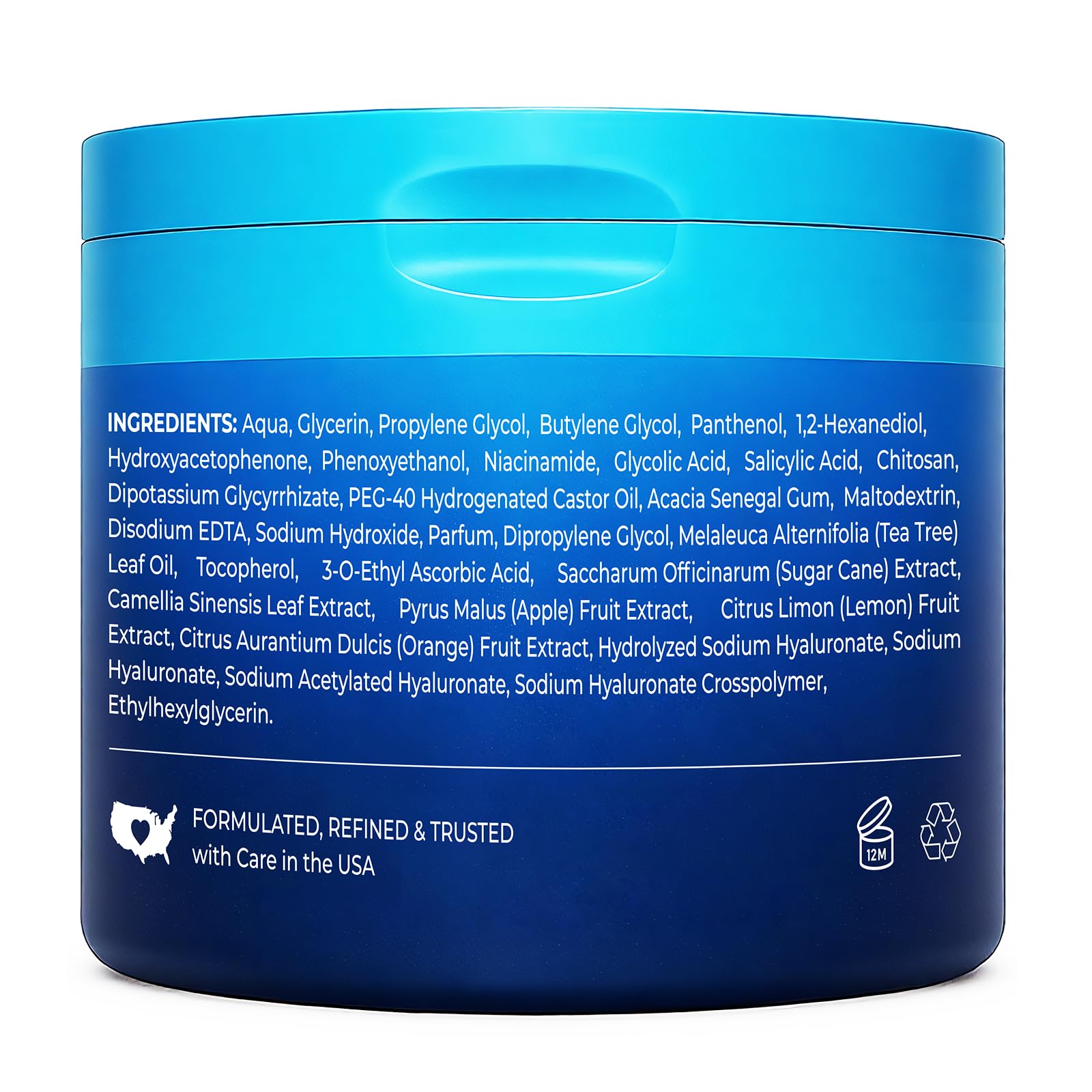Before and after texture improvement image showing Hicream pads' smoothing and clarifying effect