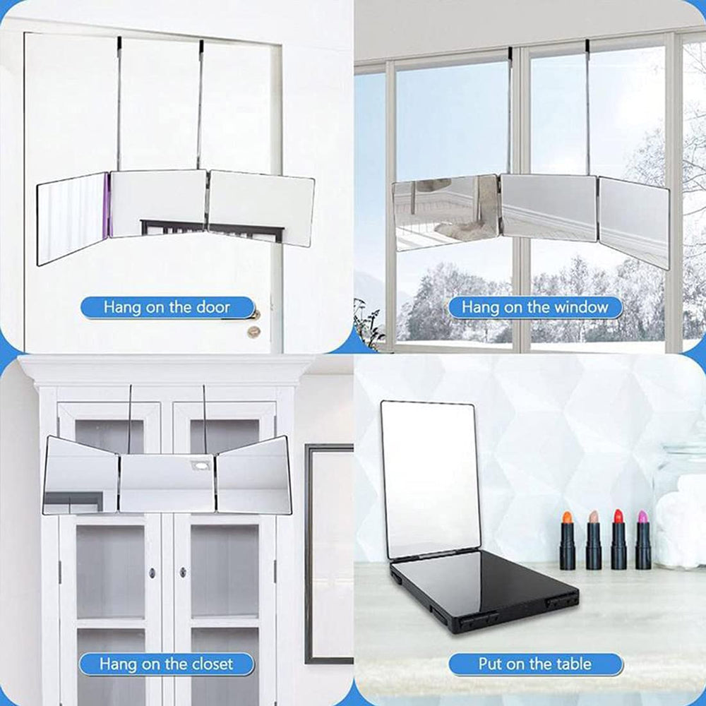 HIEEY telescoping hooks extended to hang mirror at custom heights benefit