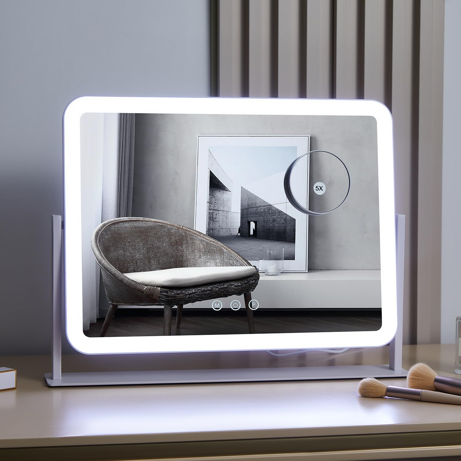 HIEEY mirror tilted 360° rotation demonstrating flexible angle positioning benefit