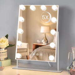 HIEEY front view with 12 bulbs showing bright even lighting benefits