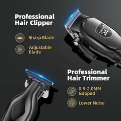 HIENA PRO accessories laid out including combs cape and USB cable for faster styling