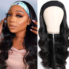 higher front view headband wig showing natural hairline and easy application