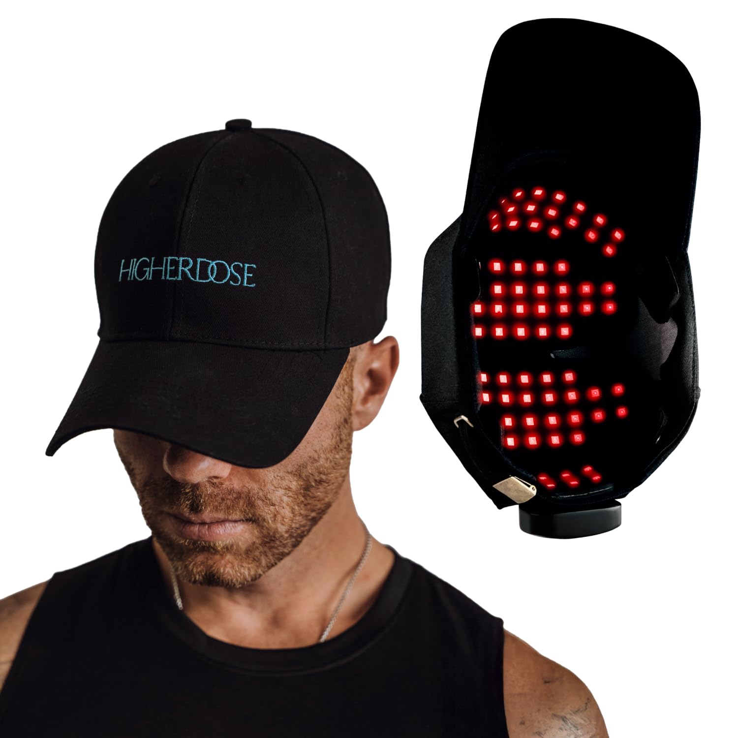 HigherDOSE hat front view showing sleek design and easy wear benefit