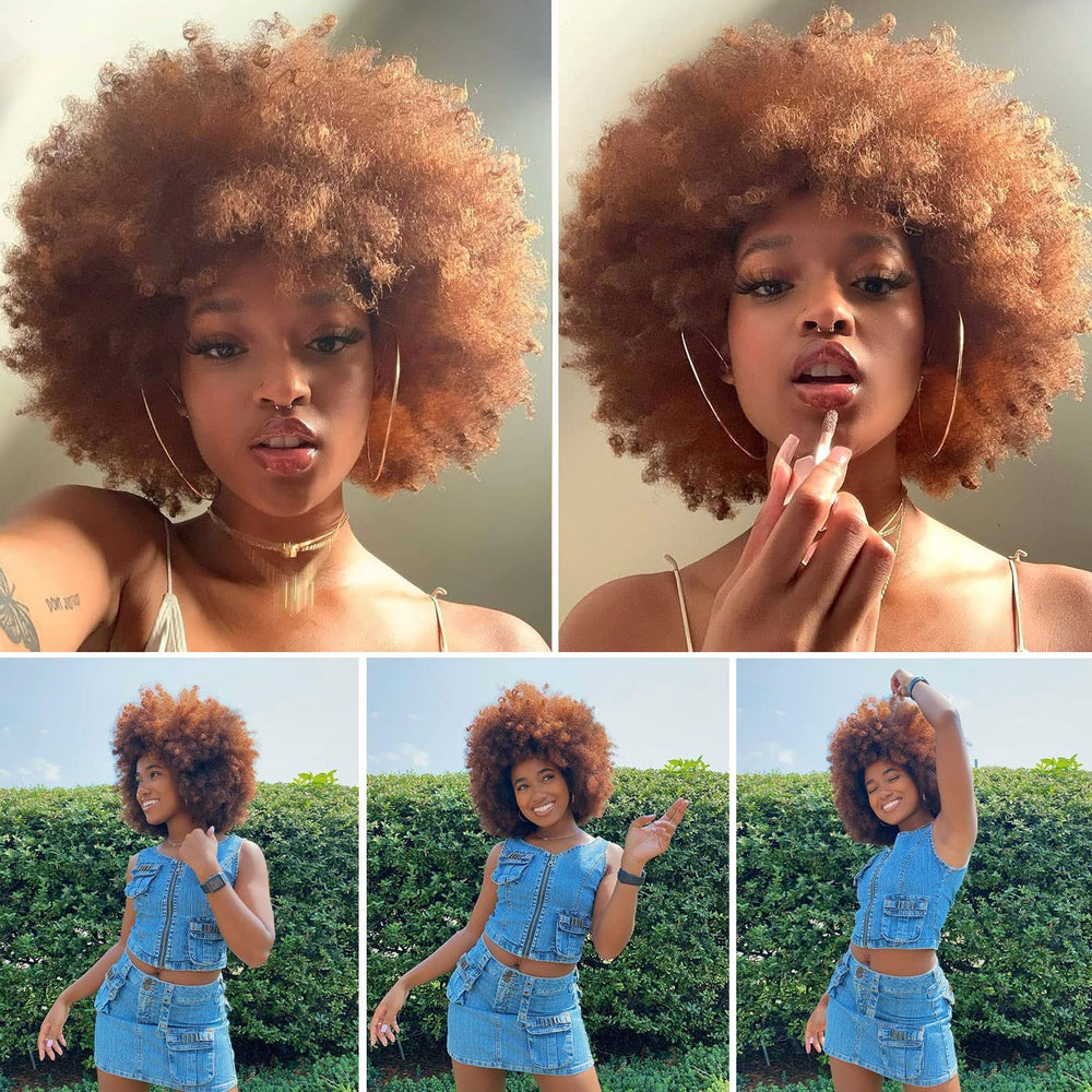 HIHOO scale on mannequin conveying approximately 10-inch short afro size