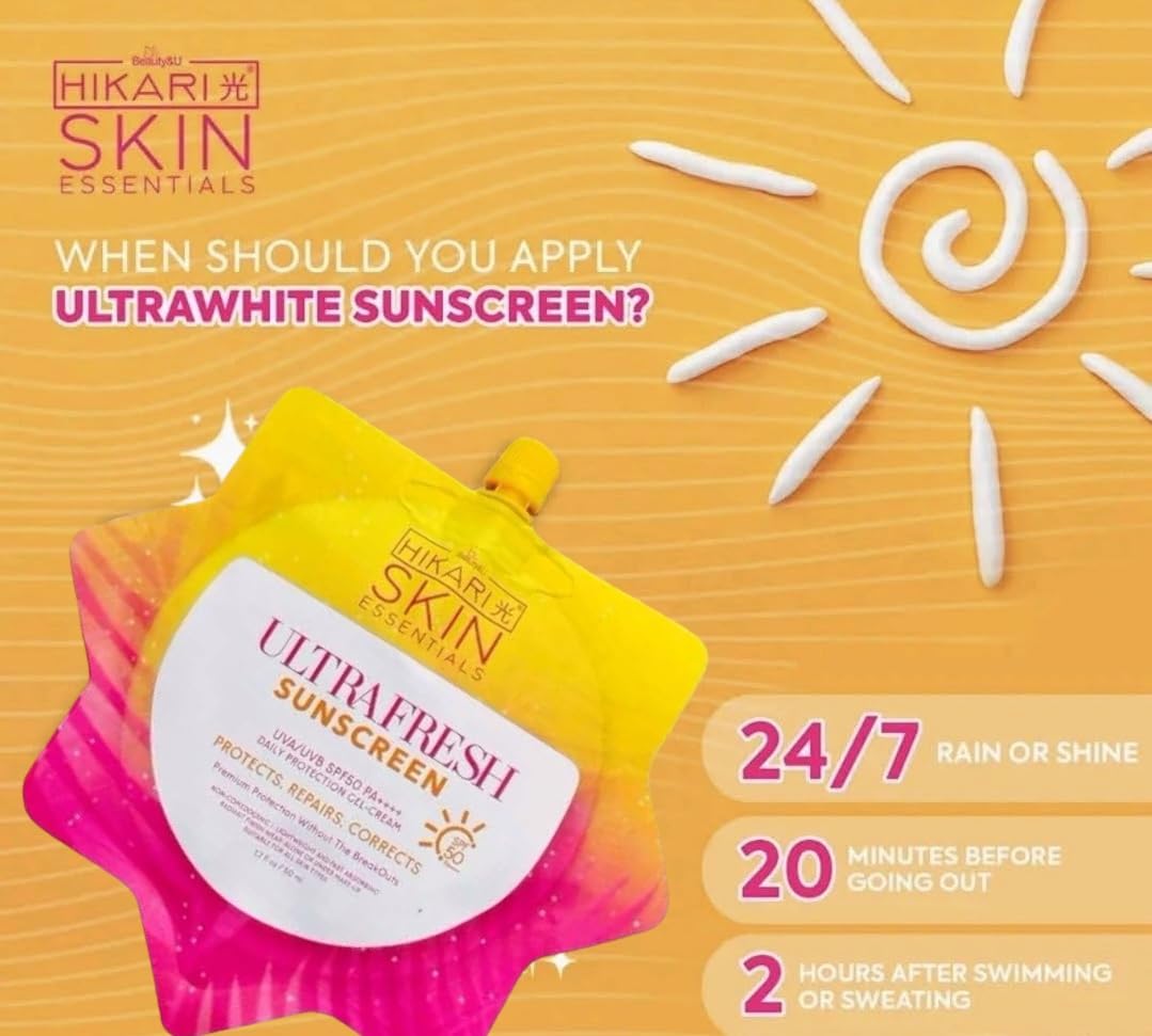 HikariSkin sunscreen in a bag on a sunny day showing daily sun protection benefit