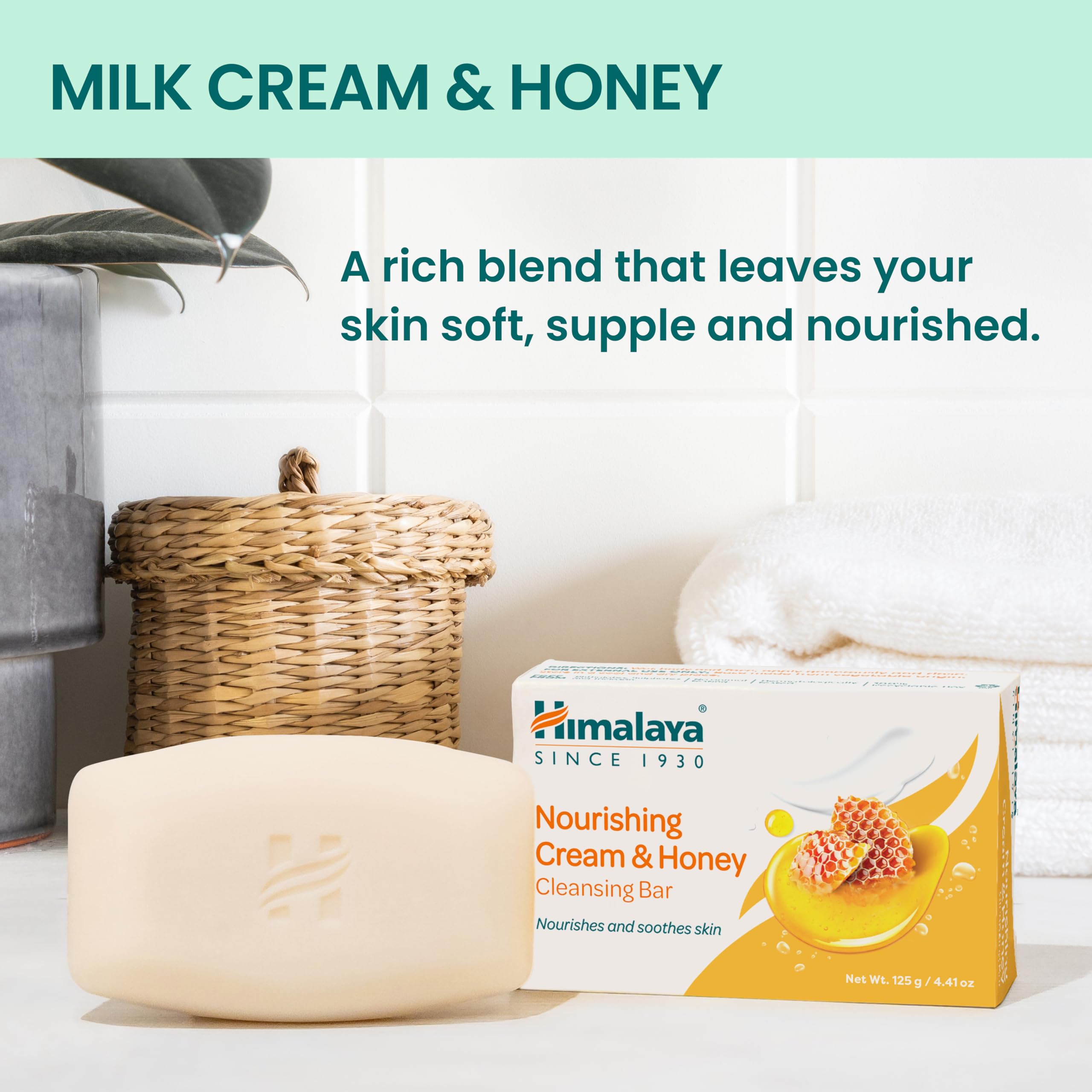 Himalaya neem and turmeric bar label detail showing purifying herbal benefit