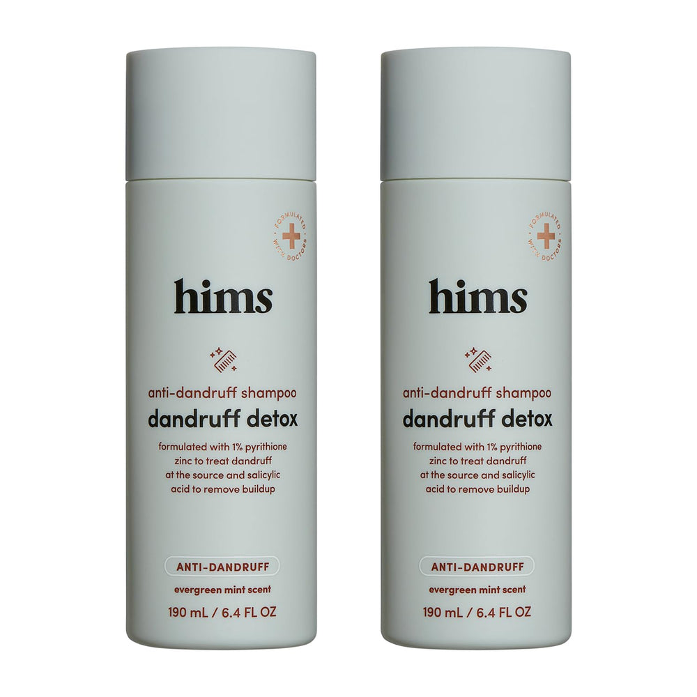 hims shampoo front packaging showing bottle and mint scent for calm scalp