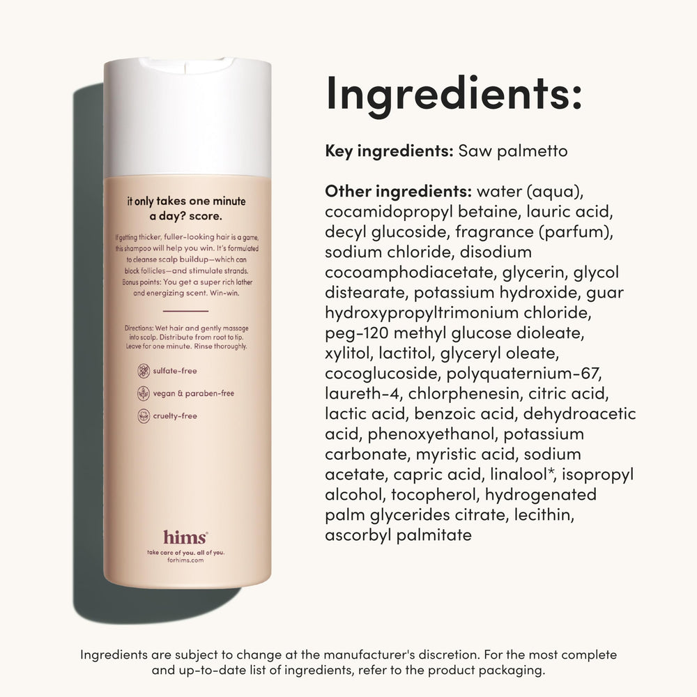 hims conditioner bottle detail emphasizing weightless moisture benefit