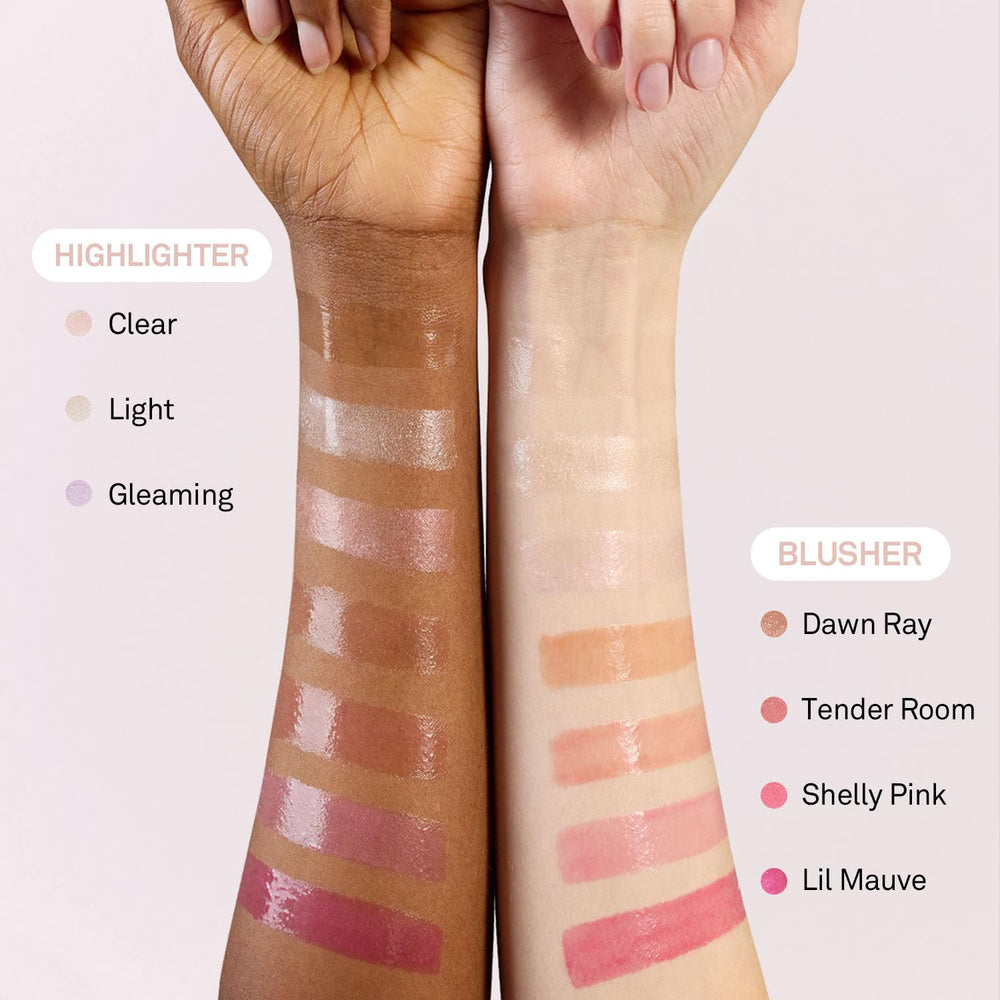 HINCE radiance balm mixed into foundation for all-over dewy finish