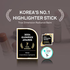 HINCE radiance balm applied on cheekbone giving natural glass-skin glow