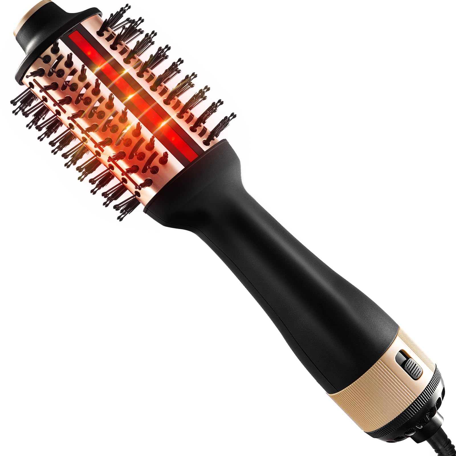 HIPPIH front view of blow dryer brush showing sleek design and ease