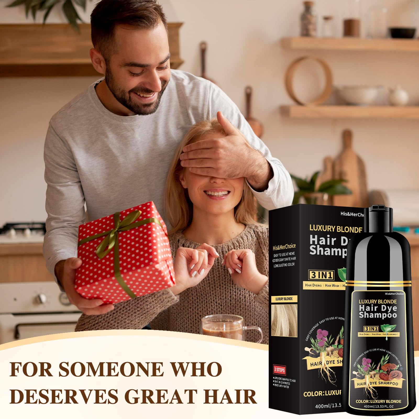 HIS&HERCHOICE product staged on bathroom shelf for effortless, salon-alternative styling