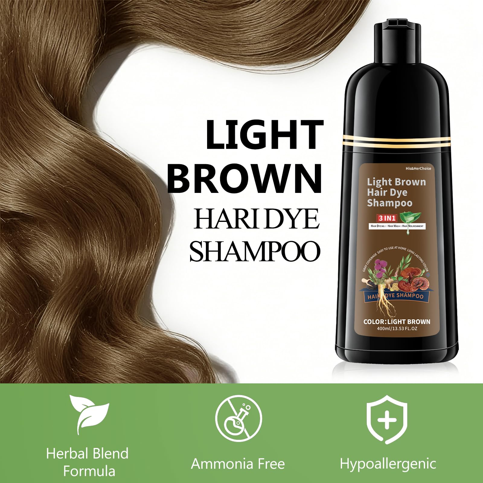 HIS&HERCHOICE shampoo texture on palm demonstrating smooth, even application