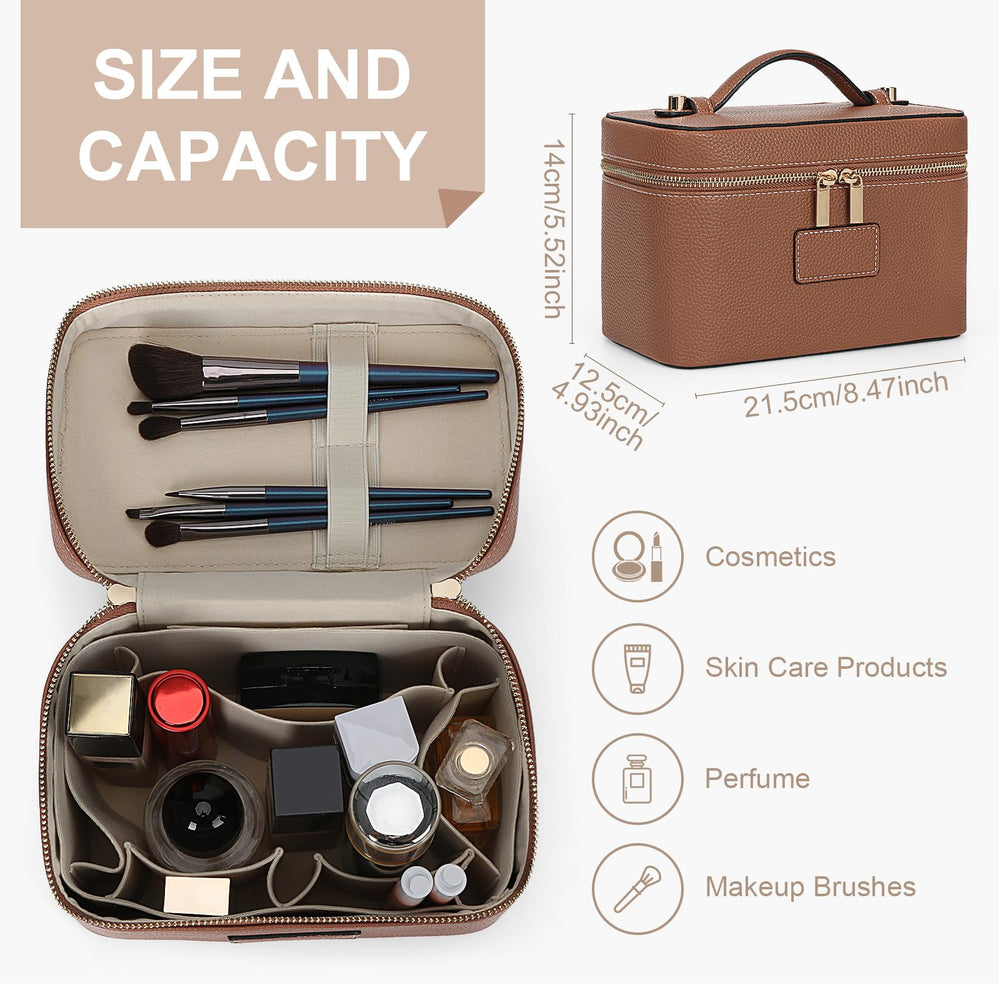 HiTotes vanity case removable divider detail illustrating customizable interior organization