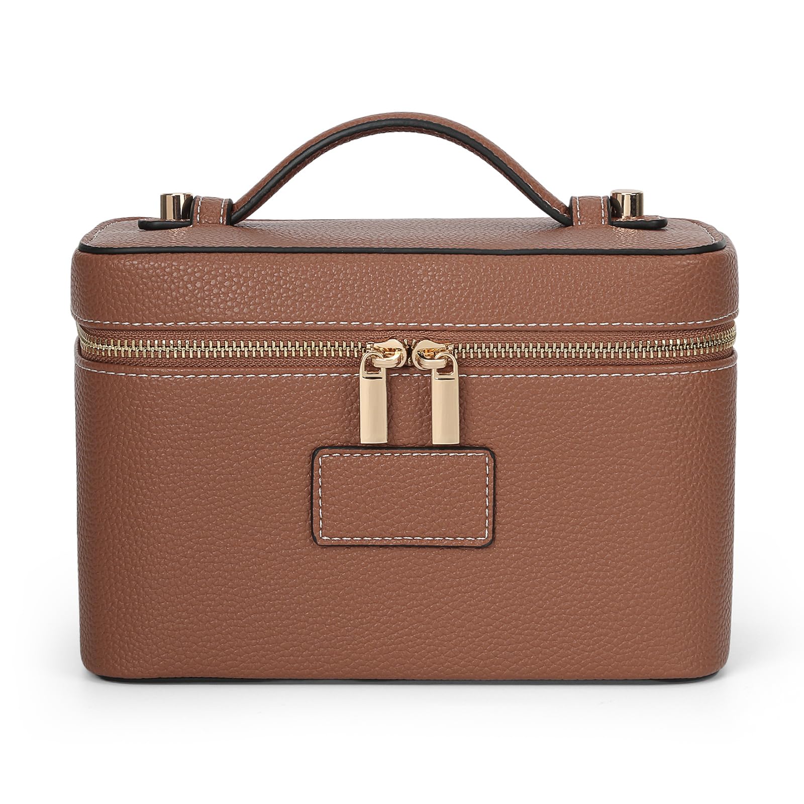 HiTotes vanity case front view showing compact travel-ready design and zipper closure