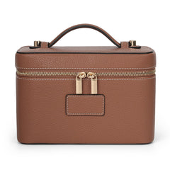 HiTotes vanity case front view showing compact travel-ready design and zipper closure