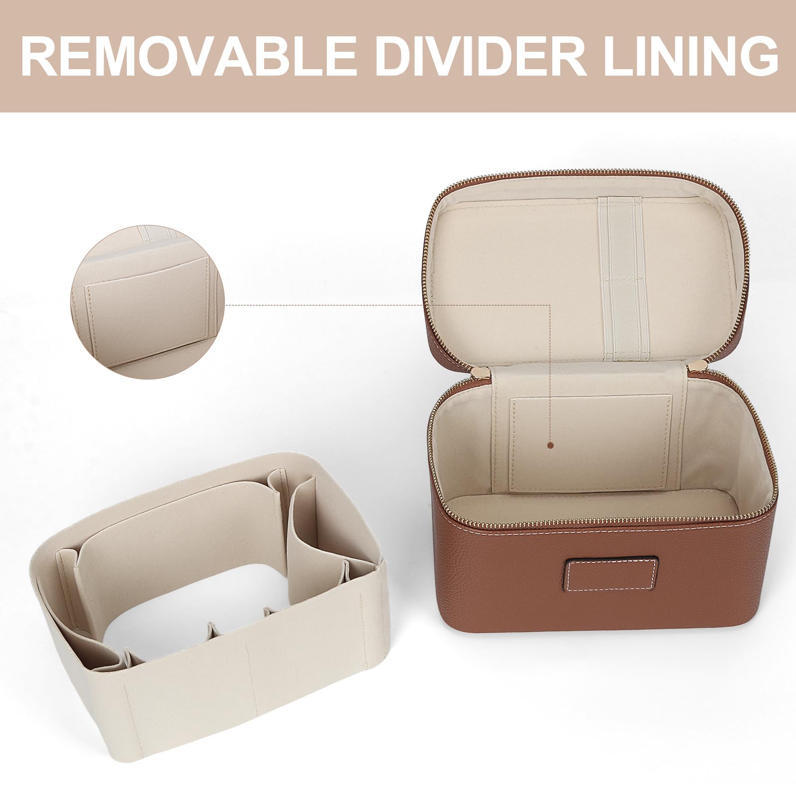HiTotes vanity case inside a carry-on suitcase demonstrating space-saving travel convenience