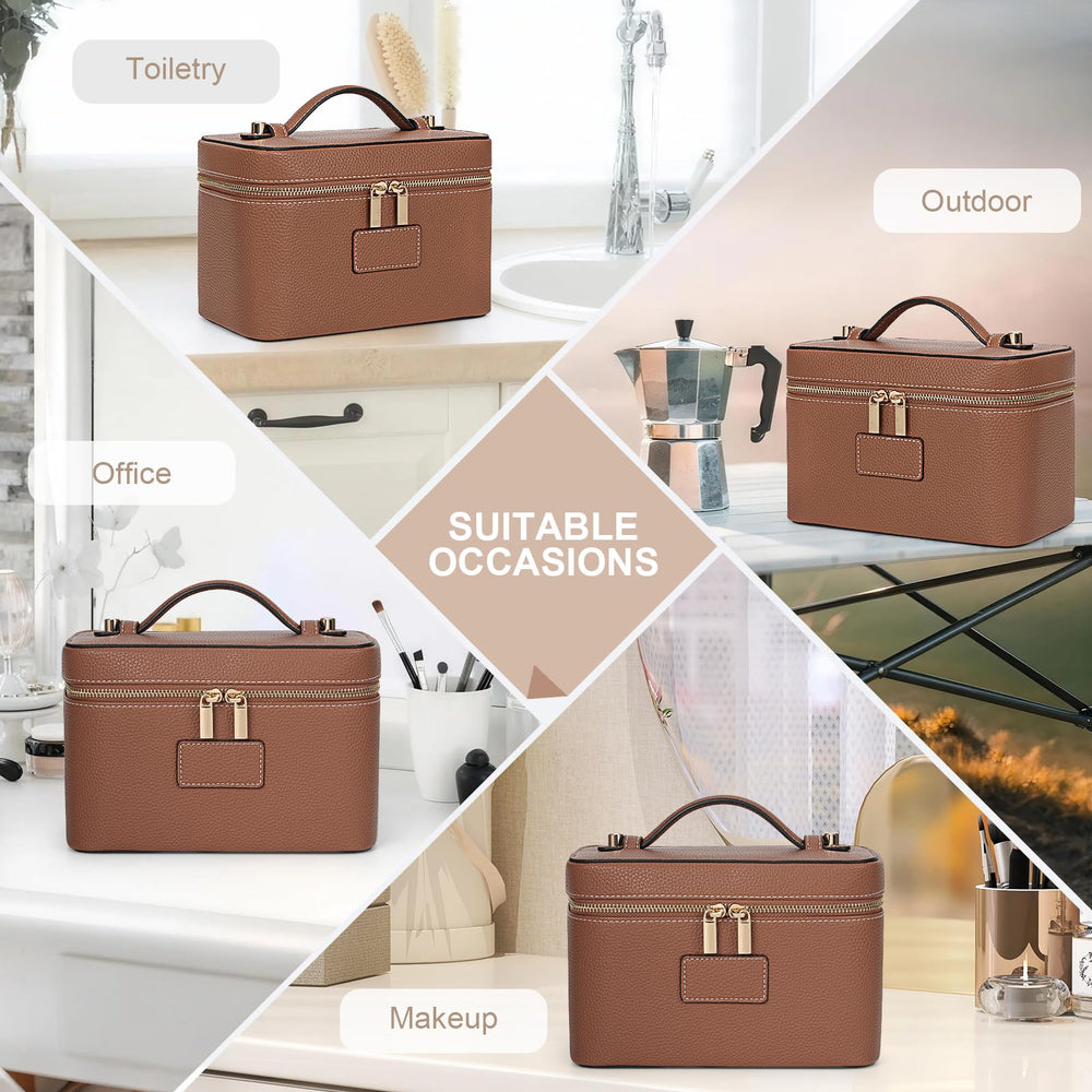 HiTotes vanity case on bathroom counter with products showing everyday organization ease