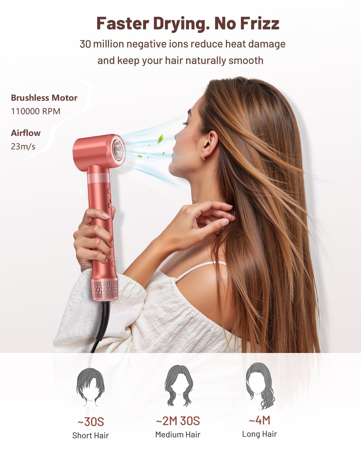 HITTIONA styler in use drying and styling hair simultaneously for faster routine