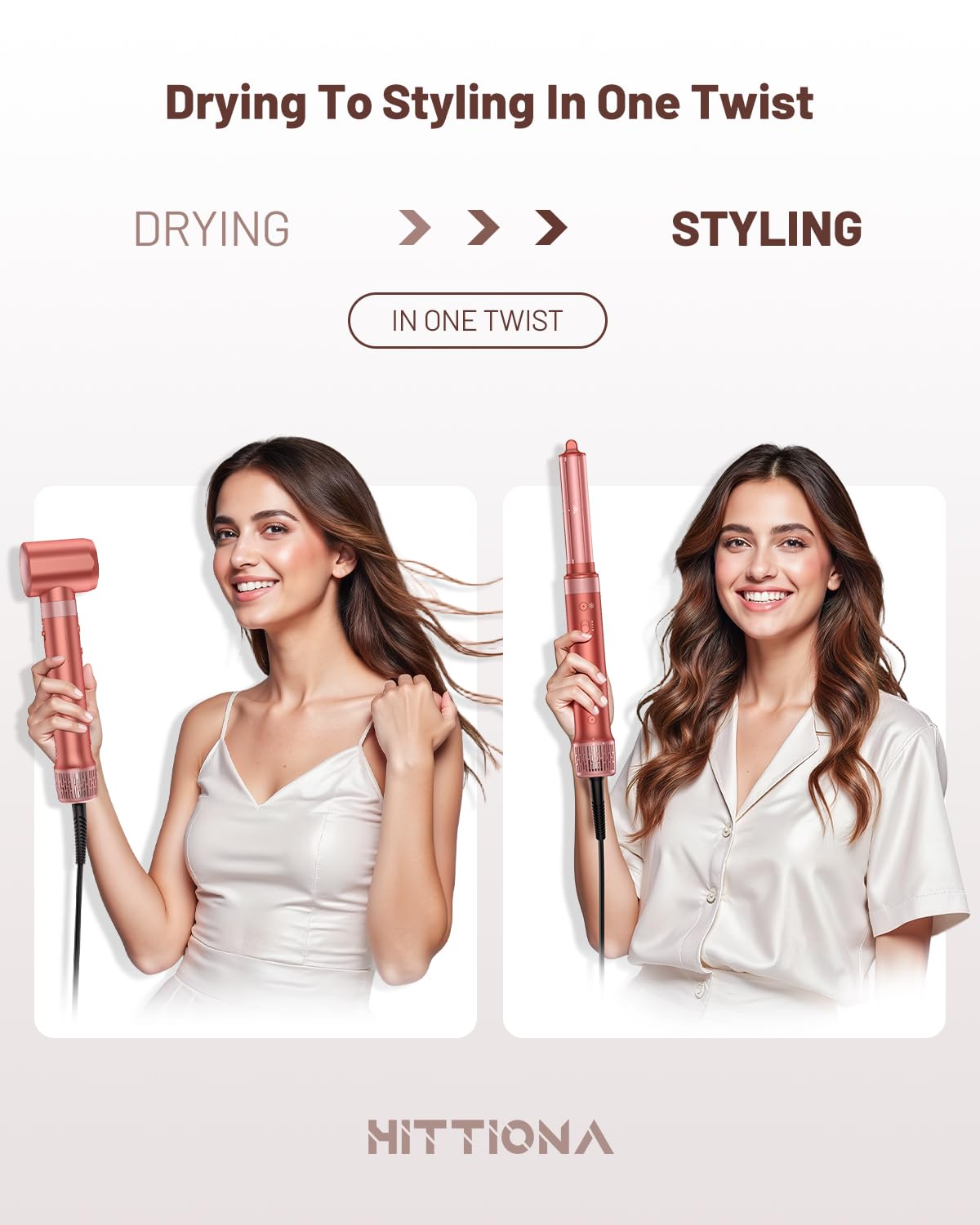 HITTIONA volumizing brush lifting roots to add bounce and reduce frizz