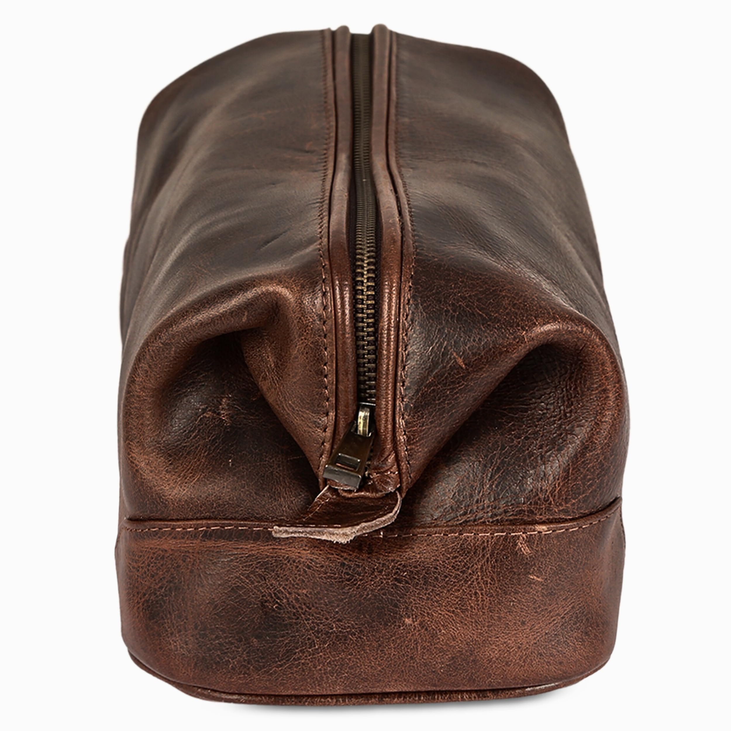 HLC close-up of leather grain highlighting durable genuine leather and natural patina