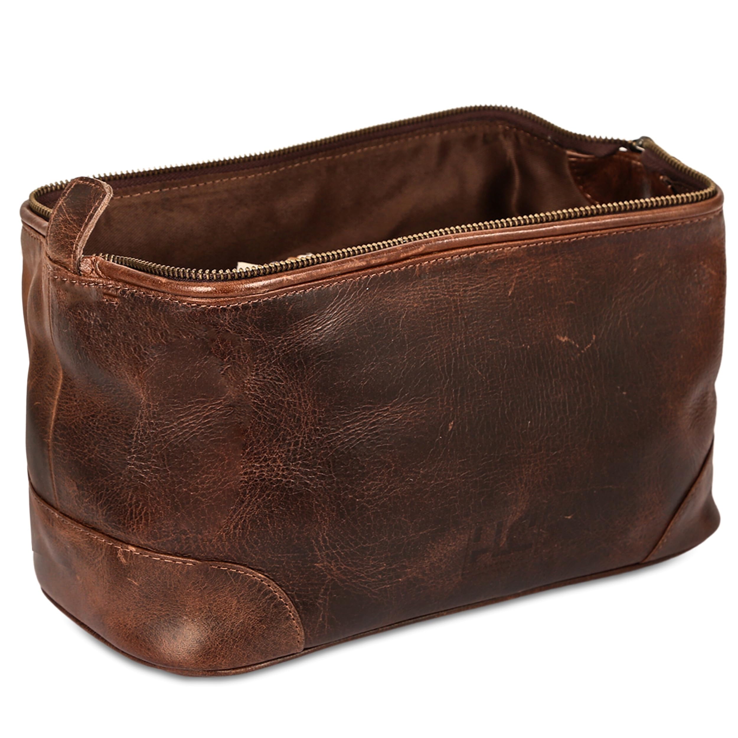 HLC toiletry bag open interior layout with organized space for grooming essentials