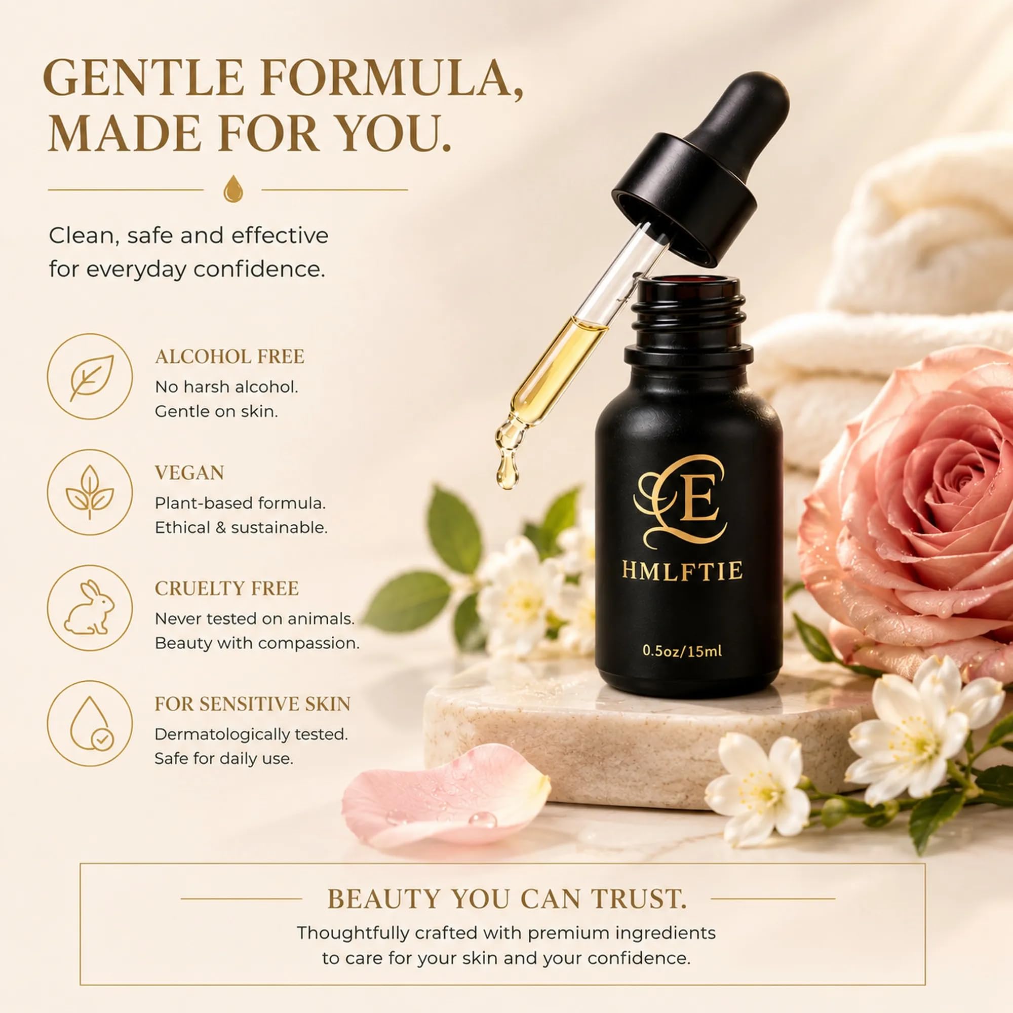 HMLFTIE bottle tucked inside a purse showing portability and on-the-go convenience