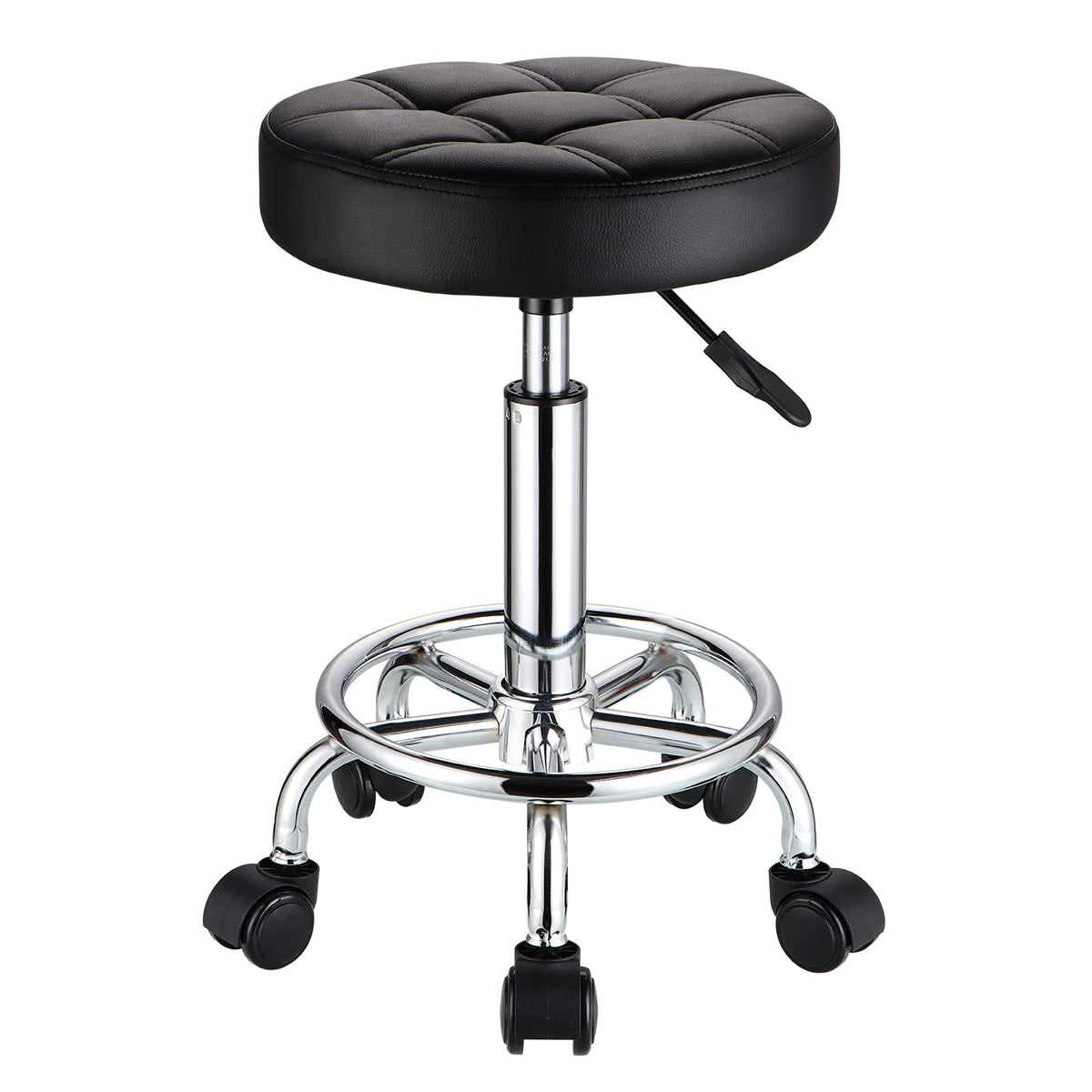 HMTOT front view of round stool showing compact profile and mobility benefit