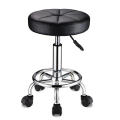 HMTOT front view of black round stool showing compact design and mobility benefit