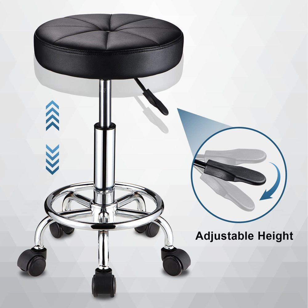 HMTOT stool in use showing 360-degree swivel for efficient access benefit