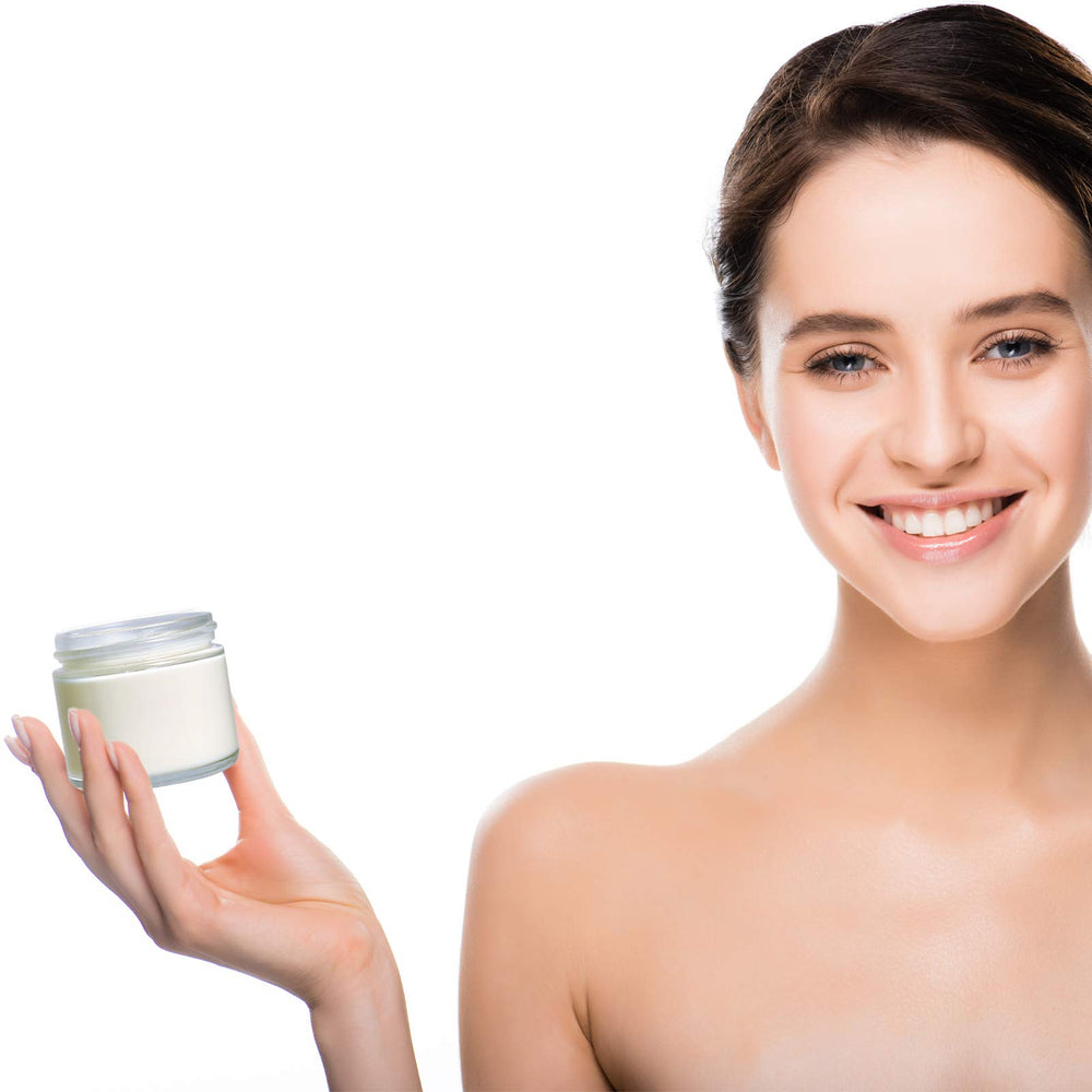 hoa kinh jar opened with lip balm demonstrating cosmetic use