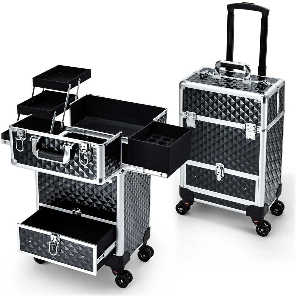 Hododou front view closed showing durable aluminum shell and lock for secure travel
