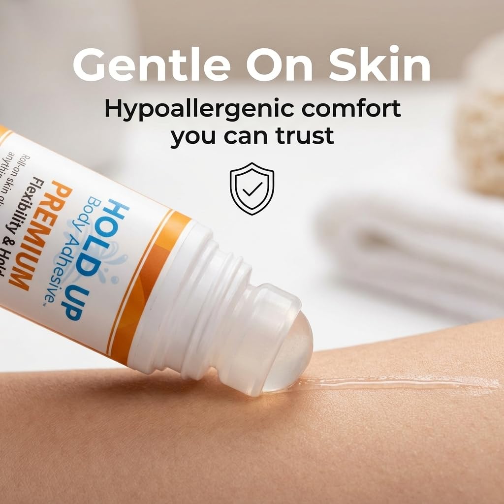Hold Up Body Adhesive used by performer on stage for confident wear