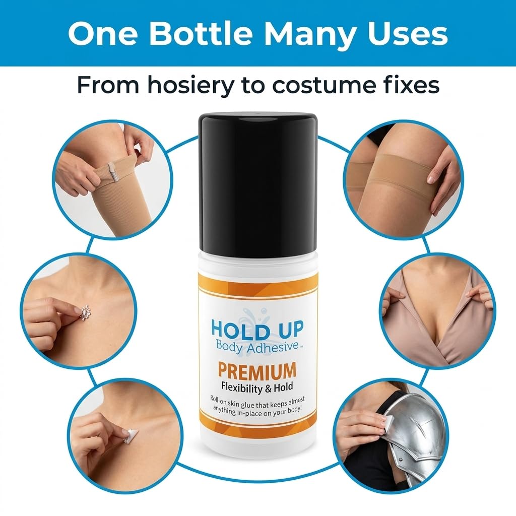 Hold Up Body Adhesive removal with warm water cloth for gentle cleanup