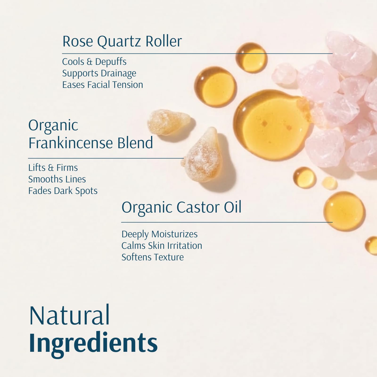 Holistic Goddess rose quartz roller close-up for precise soothing application