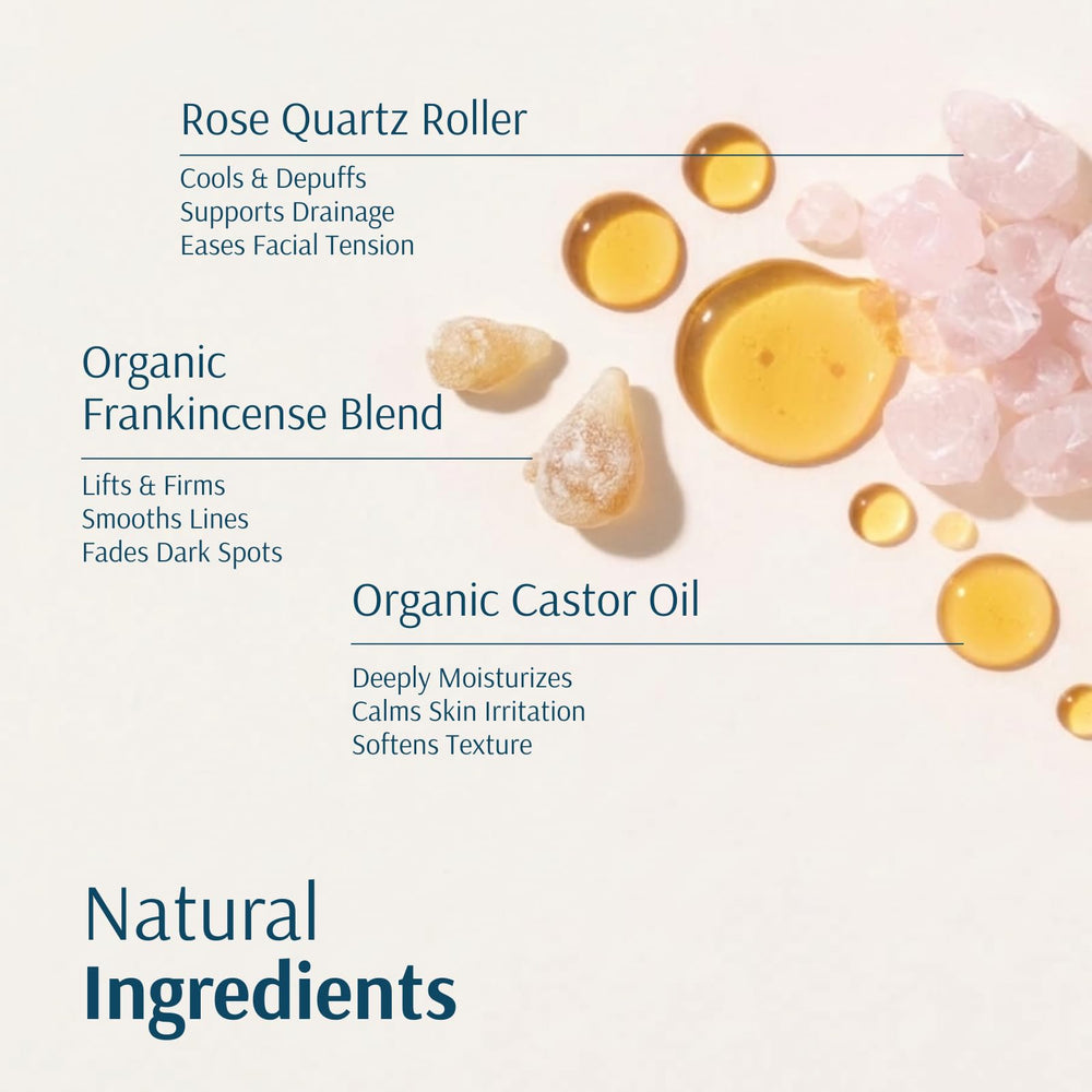 Holistic Goddess rose quartz roller close-up for precise soothing application