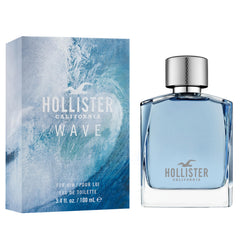 Hollister Wave Men bottle close-up detailing cap and glass, highlights quality finish