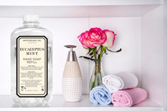 Home & Body Company bottle at sink in use providing fragrant, pleasant handwashing