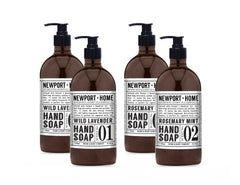 Home & Body Company Newport front packaging showing set of four bottles and clear labeling, easy selection