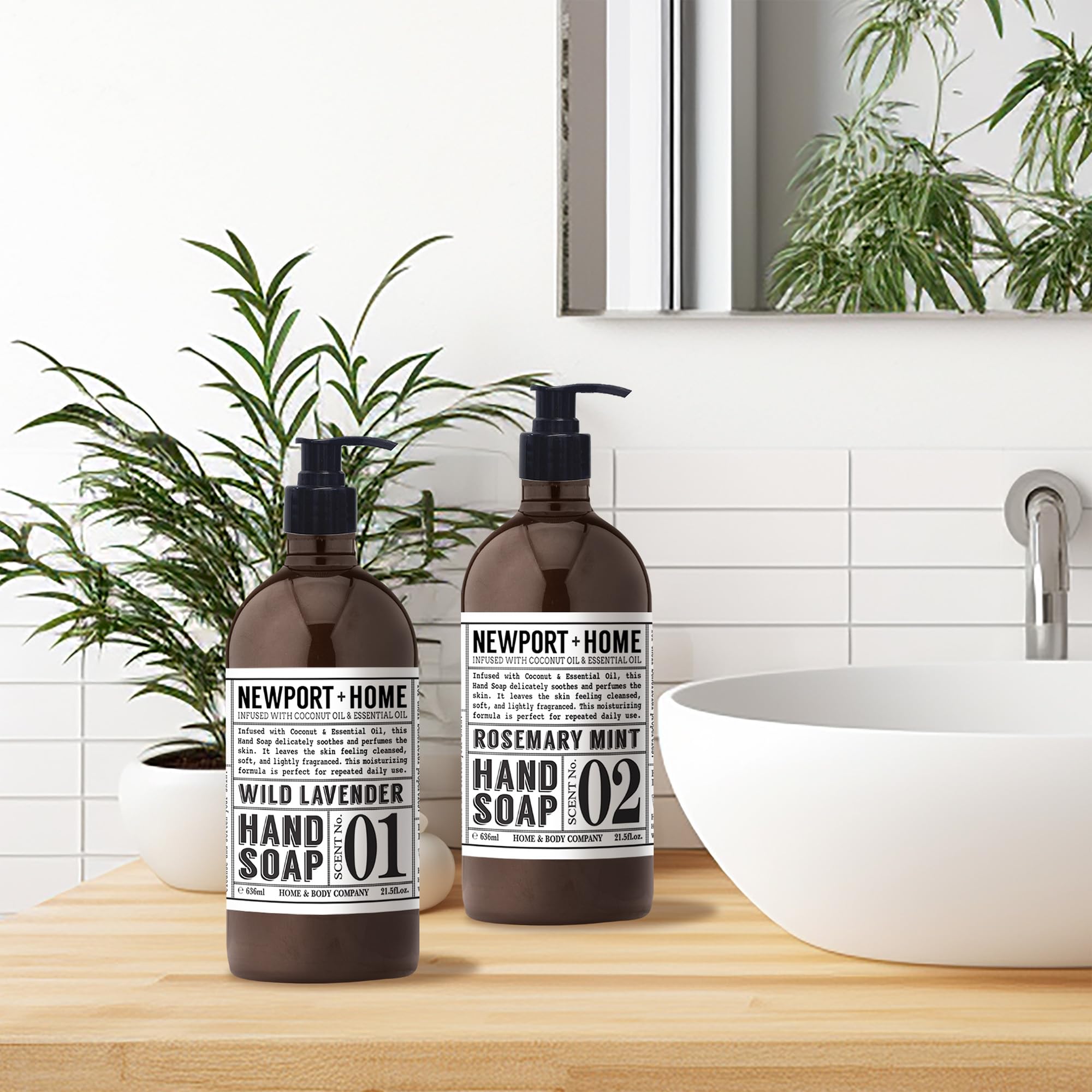 Home & Body Company Newport in bathroom lifestyle setting adding scent and convenience to sink area