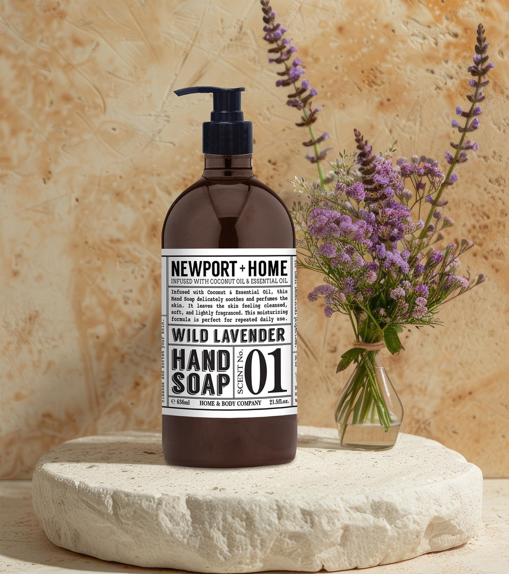 Home & Body Company Newport pump detail demonstrating easy dispensing and mess-free use